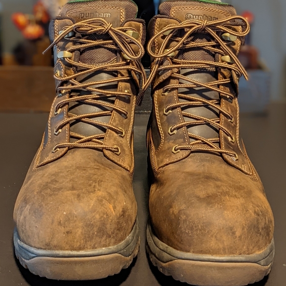 Dunham Men's 8000Works Waterproof 6-Inch Plain Steel Toe Boot Brown Leather 14